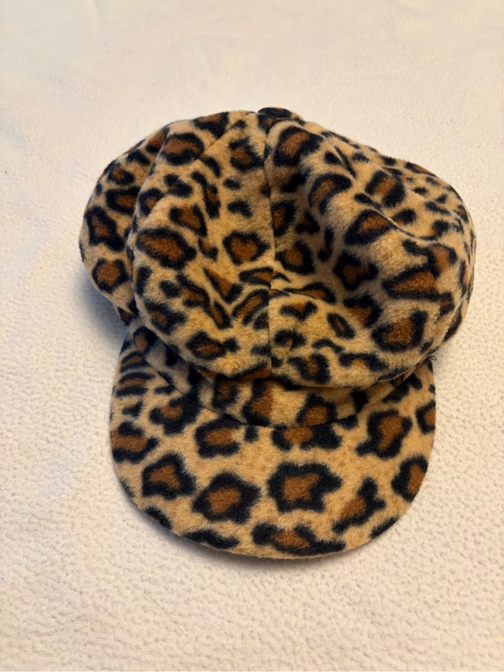 Leopard Print Women's Newsboy Cap - Brown/Black